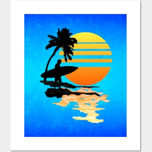 Surfing Sunrise Posters and Art